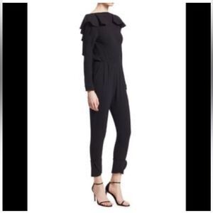 Johanna Ortiz 100% wool open back ruffle jumpsuit, size 6